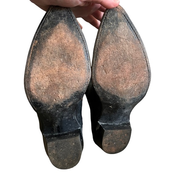 Nocona Mens Black Leather Cowboy Boots size 10 D 35956 - Picture 8 of 10